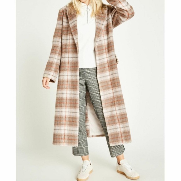 Jack Wills Blythe Long Checked Robe Coat - Picture 1 of 12